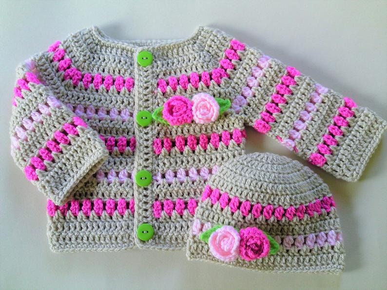 Crochet Pattern Baby Sweater and Hat new baby gift baby | Etsy