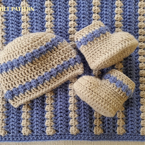 Crochet Pattern Baby Blanket Hat and Booties Baby Blanket Etsy