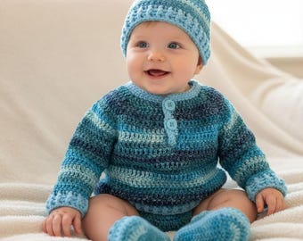 Häkelanleitung Baby Pullover, Mütze und Schühchen, PDF #184