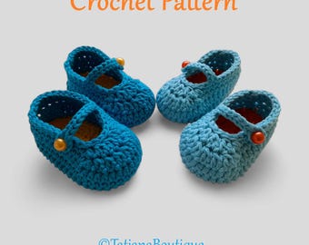Crochet Pattern Baby Booties, Cotton Baby Shoes, PDF #205