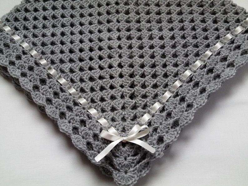 couverture Crochet Baby Blanket Afghan Nursery Bedding Gray Christening Baptism deken colcha coperta Babydecke manta