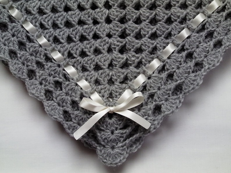 couverture Crochet Baby Blanket Afghan Nursery Bedding Gray Christening Baptism deken colcha coperta Babydecke manta