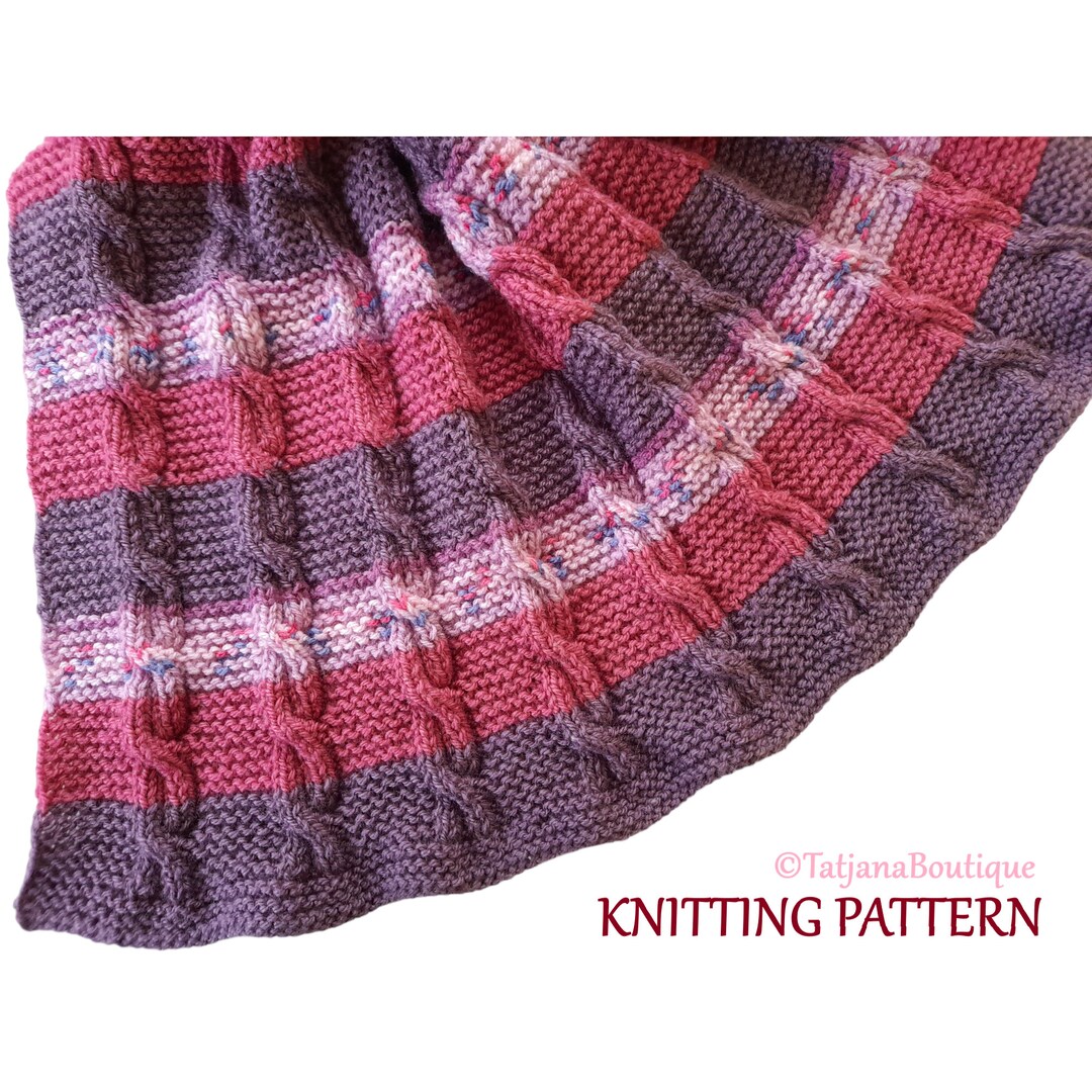 Knitting Pattern Baby Blanket, Baby Cable Blanket Knitting Pattern ...