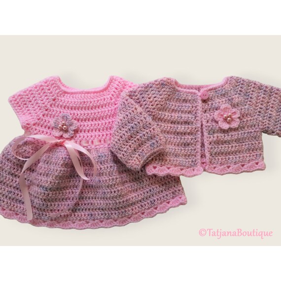Baby dress hotsell with cardigan