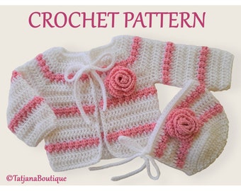 Modello all'uncinetto per berretto cardigan per neonati, modello all'uncinetto per berretto cardigan per neonati, modello all'uncinetto per berretto maglione bianco per neonati, modello all'uncinetto per fiori PDF #108