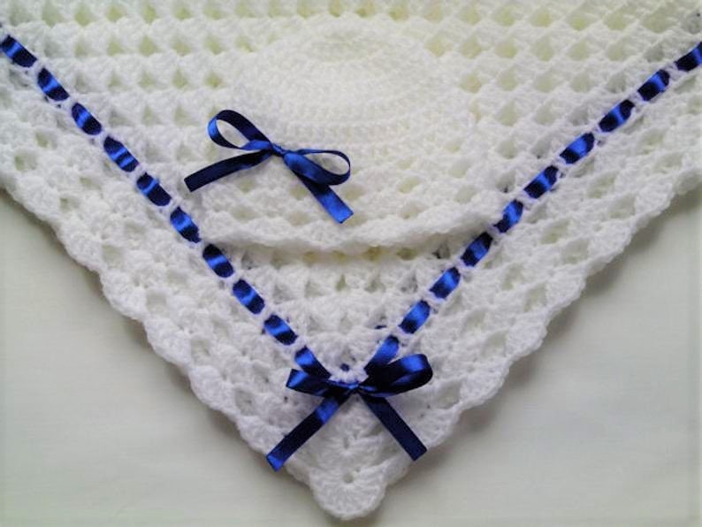 Crochet PATTERN Baby Blanket and Hat Crochet Baby Blanket Etsy