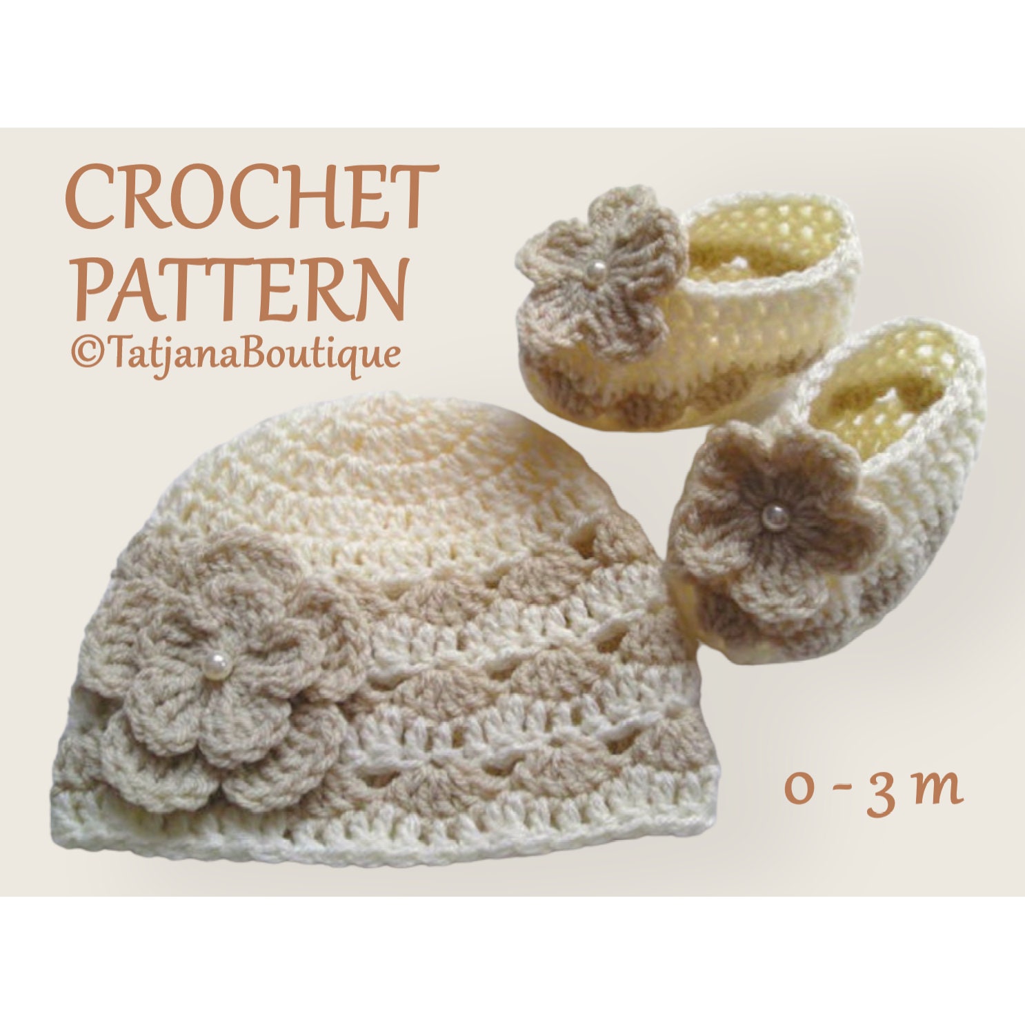 Crochet Pattern Baby Hat and Ballerina Booties, Crochet Baby Hat Pattern, Crochet  Baby Booties Pattern, Baby Shoes Crochet Pattern PDF 27 