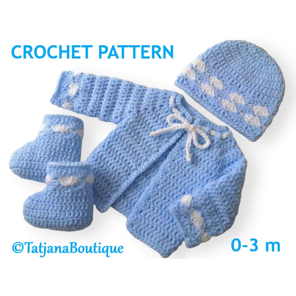 Crochet Pattern Baby Cardigan Baby Hat and Booties Set Digital Crochet Pattern Baby Shower Gift Baby Blue Set Crochet Pattern PDF 39 Etsy