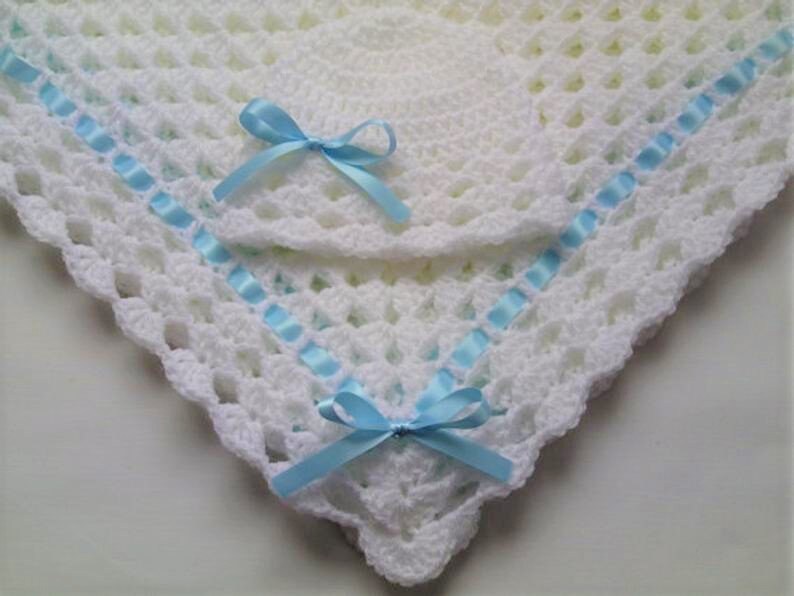 Crochet PATTERN Baby Blanket and Hat Crochet Baby Blanket Etsy