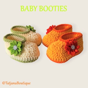 Patrón de crochet Patucos de bailarina para bebé, patucos de patucos de algodón naranja lima para bebé, patrón de crochet, flores de raso, patrón de crochet para bebé PDF #128