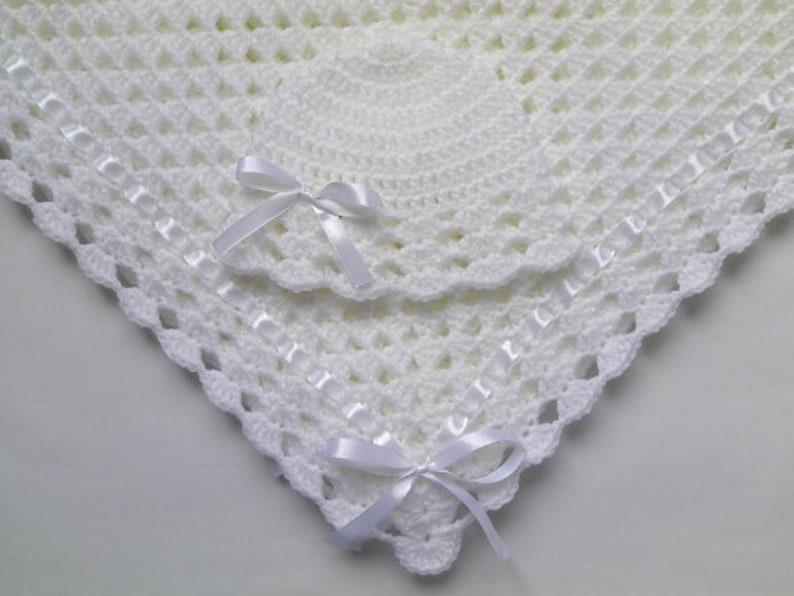 Crochet PATTERN Baby Blanket and Hat Crochet Baby Blanket Etsy