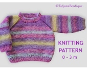 Knitting PATTERN Baby Sweater, knitting baby jumper pattern, knitting baby clothes sweater jumper pattern, knitting baby pattern, PDF #174