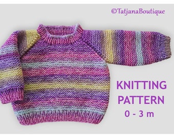 Patrón de tejido para suéter de bebé, patrón para tejer jersey de bebé, patrón para tejer ropa de bebé, patrón de tejido para bebé, PDF #174
