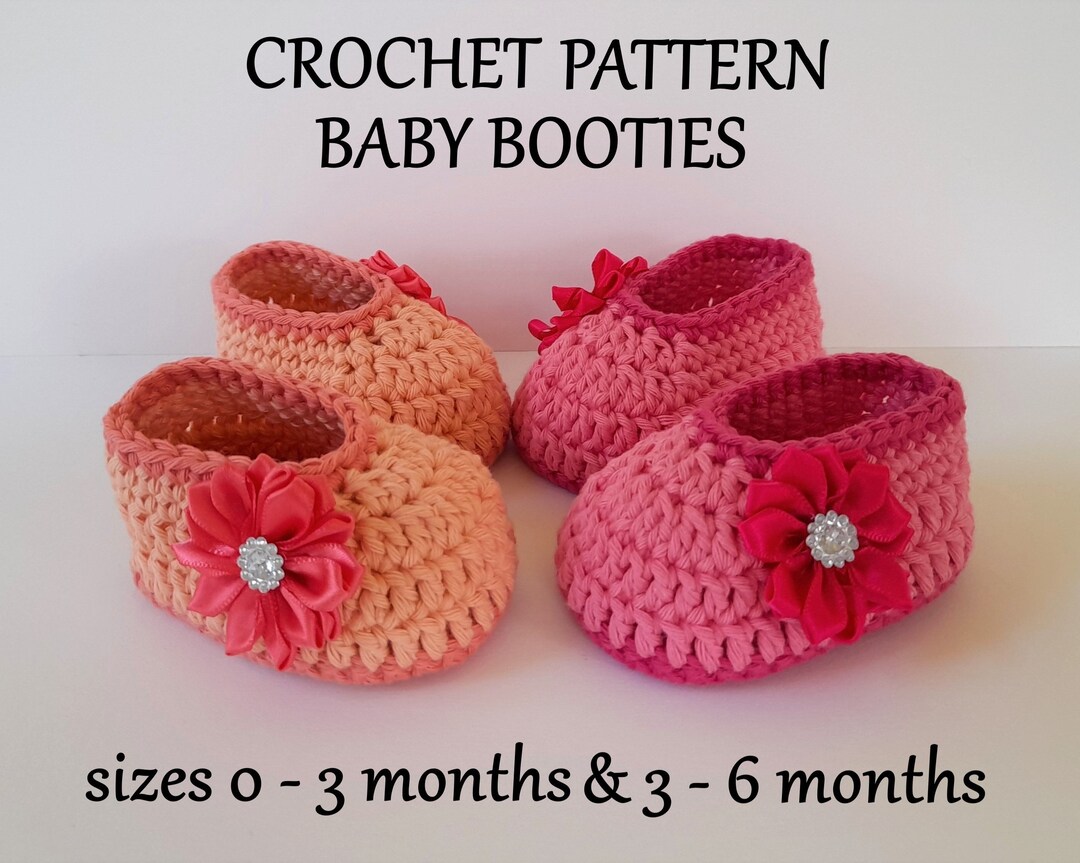 Crochet Pattern Baby Ballerina Booties Cotton Baby Pink Peach Etsy