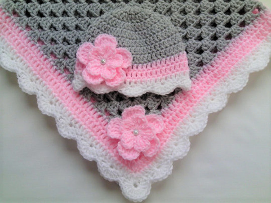 Crochet Pattern Baby Blanket and Hat Crochet Baby Blanket Etsy UK