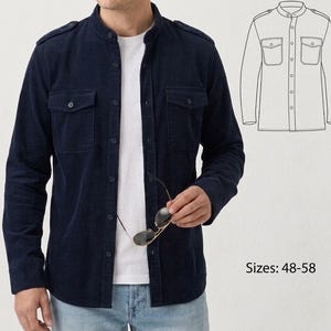 Men’s Shirt / Shacket Sewing Pattern PDF | Sizes 48–58 | Button-Up Shirt Jacket | Intermediate Sewing Pattern | Digital Download