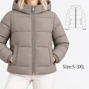 Mönster för vändbar huvjacka, damkappa PDF (S-3XL)