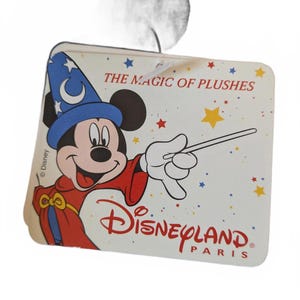 Peluche vintage de Minnie Mouse de Disneyland París, año 2000, con etiqueta litográfica, 21 cm. imagen 9