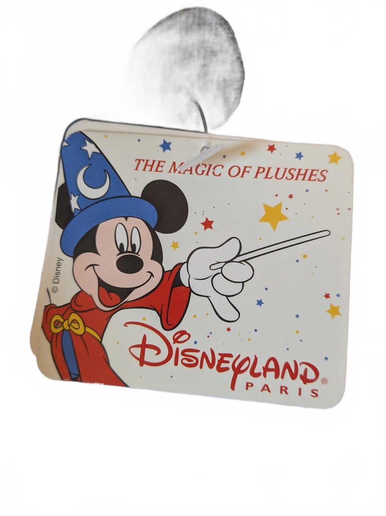 Peluche vintage de Minnie Mouse de Disneyland París, año 2000, con etiqueta litográfica, 21 cm. imagen 9