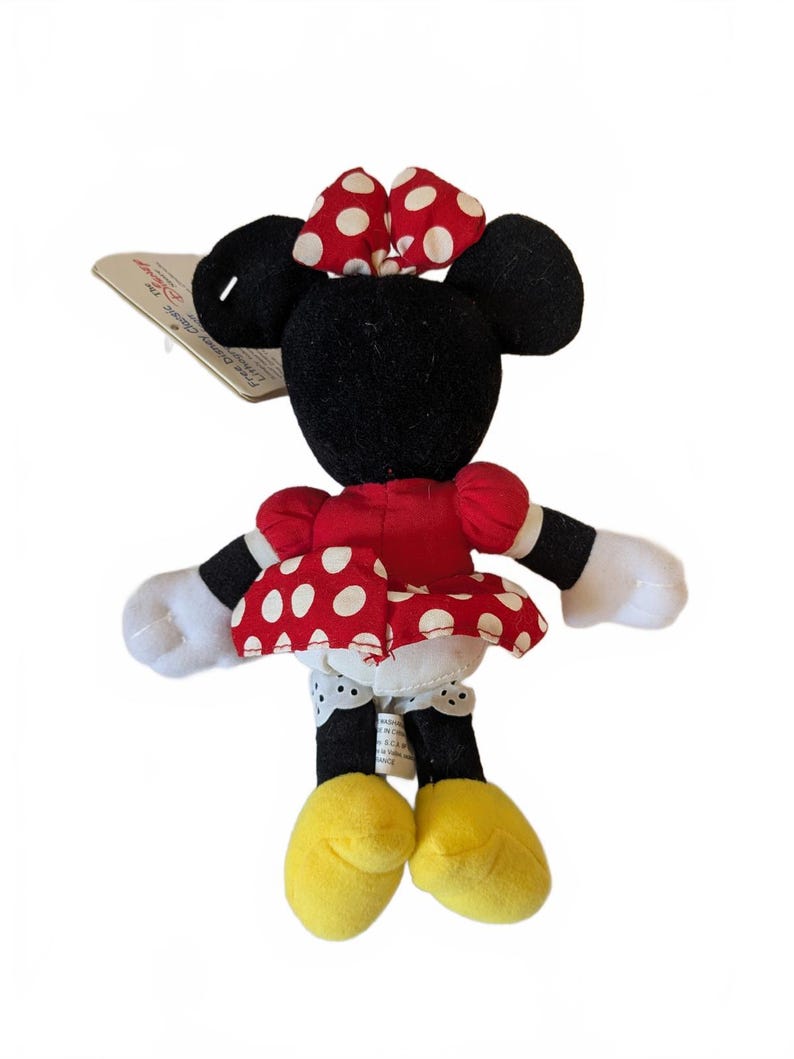 Peluche vintage de Minnie Mouse de Disneyland París, año 2000, con etiqueta litográfica, 21 cm. imagen 6