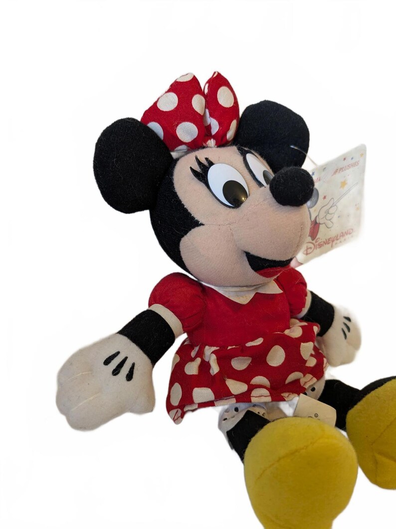 Peluche vintage de Minnie Mouse de Disneyland París, año 2000, con etiqueta litográfica, 21 cm. imagen 2