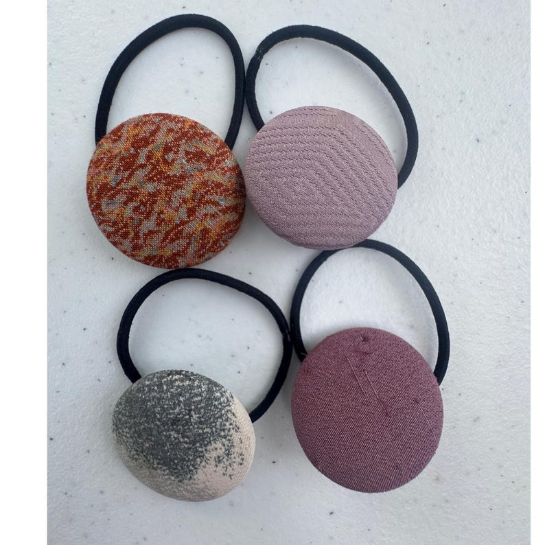 Kimono Silk Hair Tie Buttons: Set of 4