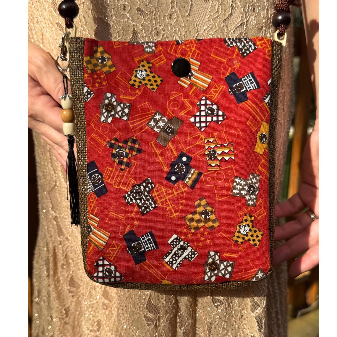 Japanese Tote Bag Purse Fabric Kyoto Summer Festival