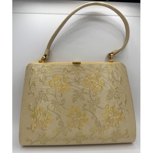 Bolso de mano japonés, cartera, kimono Nishiki dorado con clips, Kioto