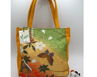 Japanische Tasche Tote Geldbörse Kimono Stoff Kyoto Seide Fancy