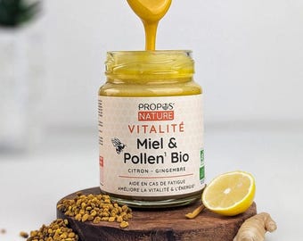 Mélange Vitalité Bio - Miel, Pollen, Gingembre Citron -120g