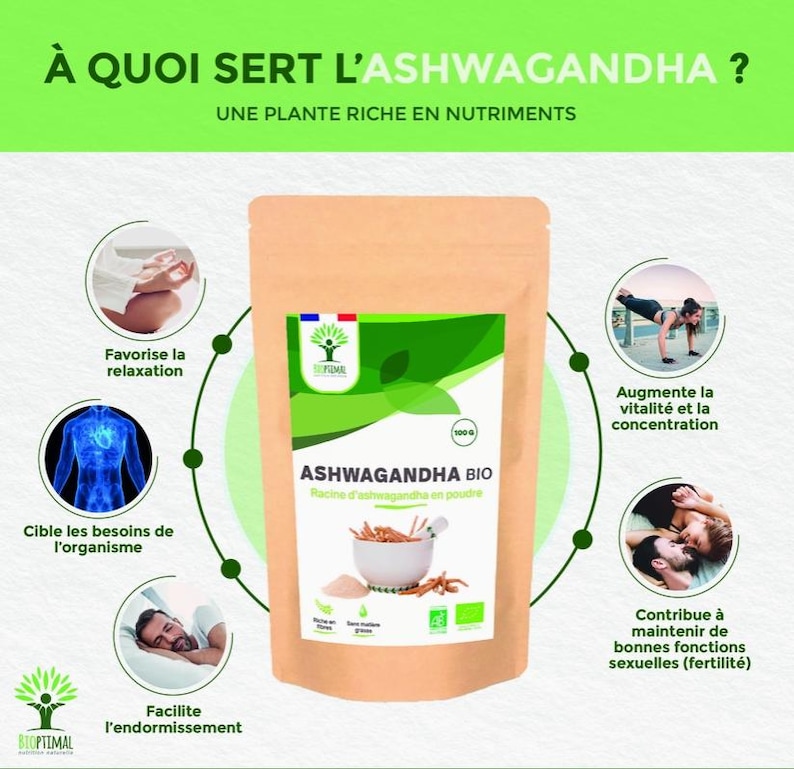 Bio-Ashwagandha-Pulver – Natürliches Superfood zum Stressabbau und zur Energiegewinnung für Ihren Körper Bild 2