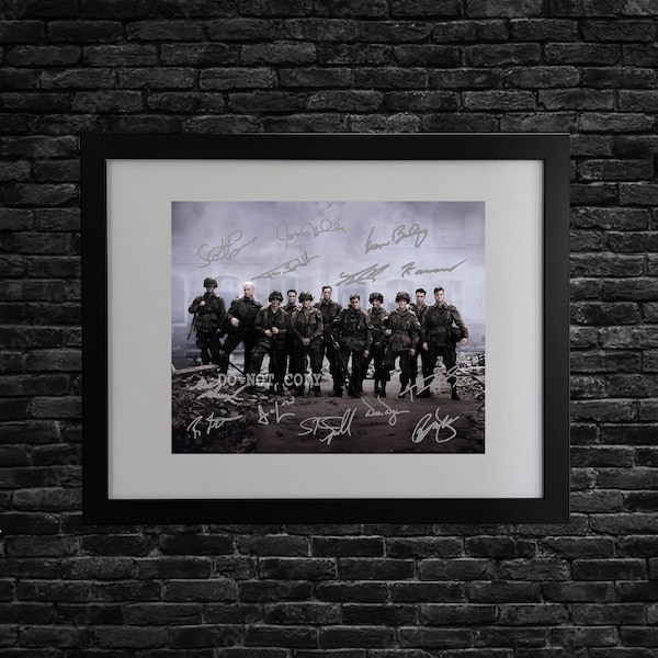 Poster autografato del cast di Band of Brothers, ristampa 8x10, poster della serie TV, decorazione artistica.