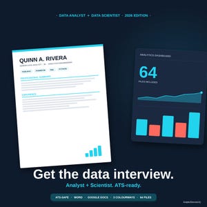 Data Analyst Resume Template | ATS + Cover Letter | Data Scientist CV