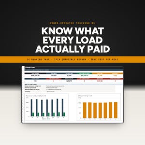 Owner Operator Spreadsheet | Trucking IFTA Tracker Cost Per Mile Load Profit Google Sheets