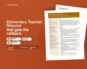 Elementary Teacher Resume Template Word | ATS | Cover Letter