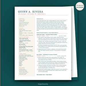 Data Analyst Resume Template | Data Scientist ATS | Word + Docs