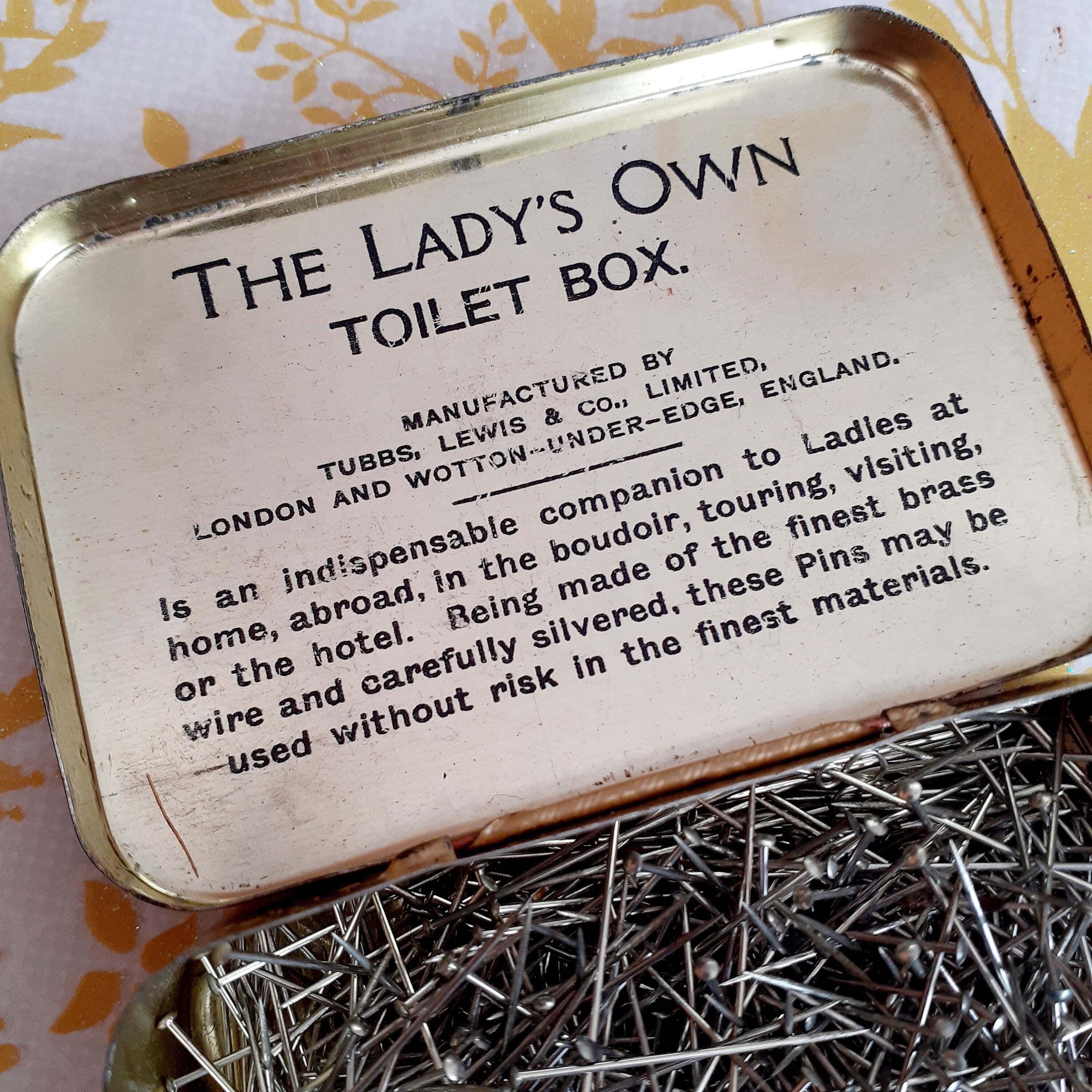Vintage Tin 'the Lady's Own' Toilet Pin Box Etsy UK
