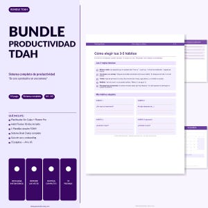 Productividad TDAH Bundle | Habit Tracker, Planner Pro, Burnout Guide (Digital Download)