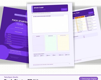 ADHD Planner Bundle | Brain Dump, Habit Tracker, Focus System (Printable)