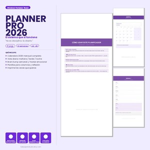 Planner Pro 2026 Español | Monthly, Weekly, Daily PDF Planner (Digital Download) image 10