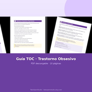 Guía TOC Adultos PDF | Trastorno Obsesivo Español (Digital Download)