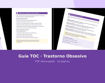Guía TOC Adultos PDF | Trastorno Obsesivo Español (Digital Download)