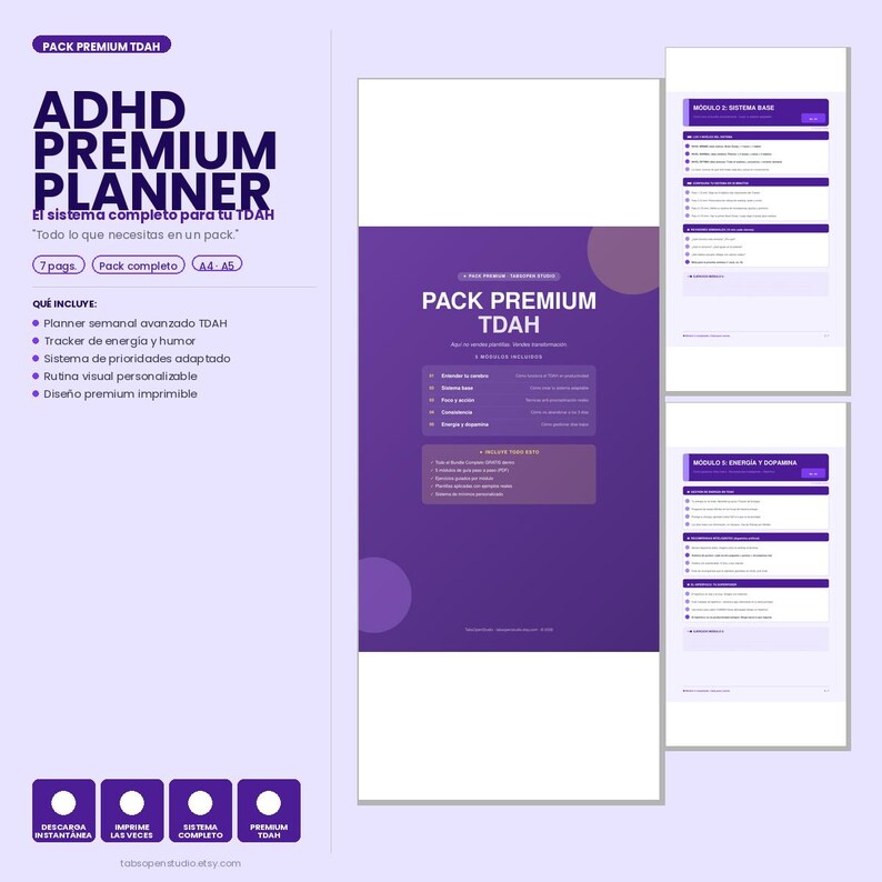 ADHD Executive Function Planner | Complete ADHD Workbook, System (Digital Download) image 9