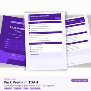 ADHD Executive Function Planner | Complete ADHD Workbook, System (Digital Download)