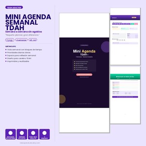 ADHD Weekly Planner | 4-Week Daily Agenda, Printable (A5) image 5