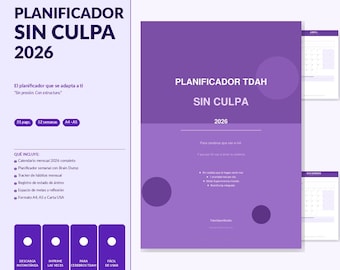 ADHD Planner 2026 | Spanish Adult Agenda, Printable Brain Dump (PDF)