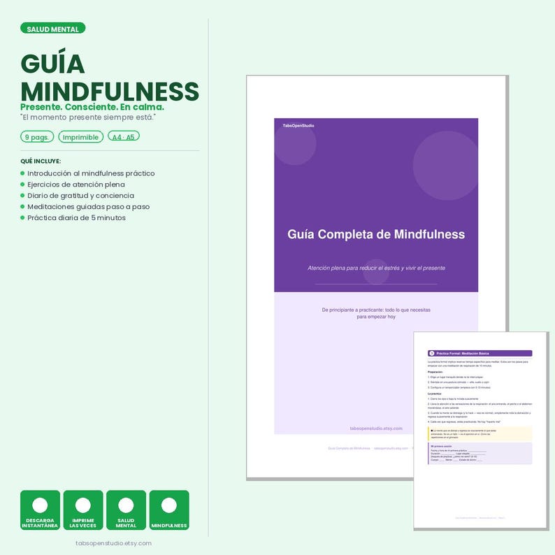Mindfulness Guide for ADHD Brains | Spanish Meditation, Printable PDF (10 pages) image 6