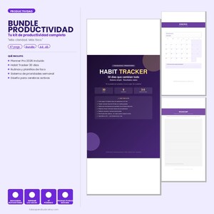 Productividad TDAH Bundle | Habit Tracker, Planner Pro, Burnout Guide (Digital Download) image 7