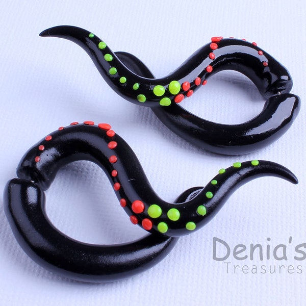 Fake Gauge Earrings - Disco - Polymer Clay