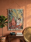 Tiger Woven Tapestry, Green Jungle Wall Hanging, Vintage Maximalist Decor, Botanical Tropical Art, Boho Aesthetic Blanket, Cottagecore Gift product logo